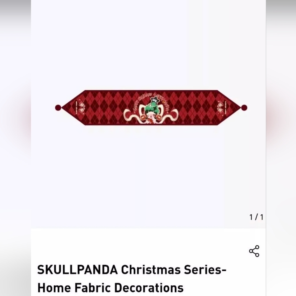 Pop Mart SKULLPANDA Christmas Series Home Fabric Decoration New in Bag